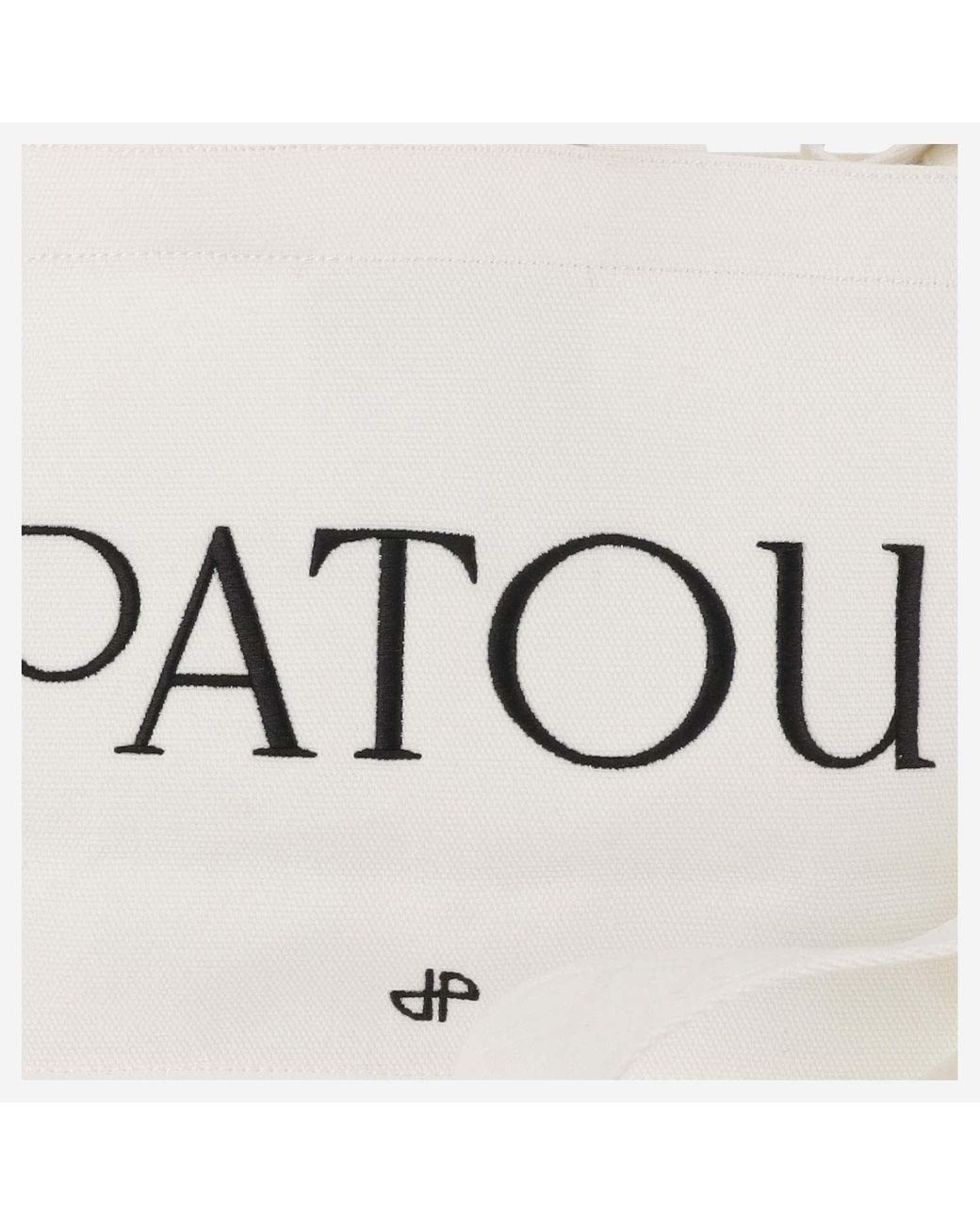 Patou White Cotton Tote Bag