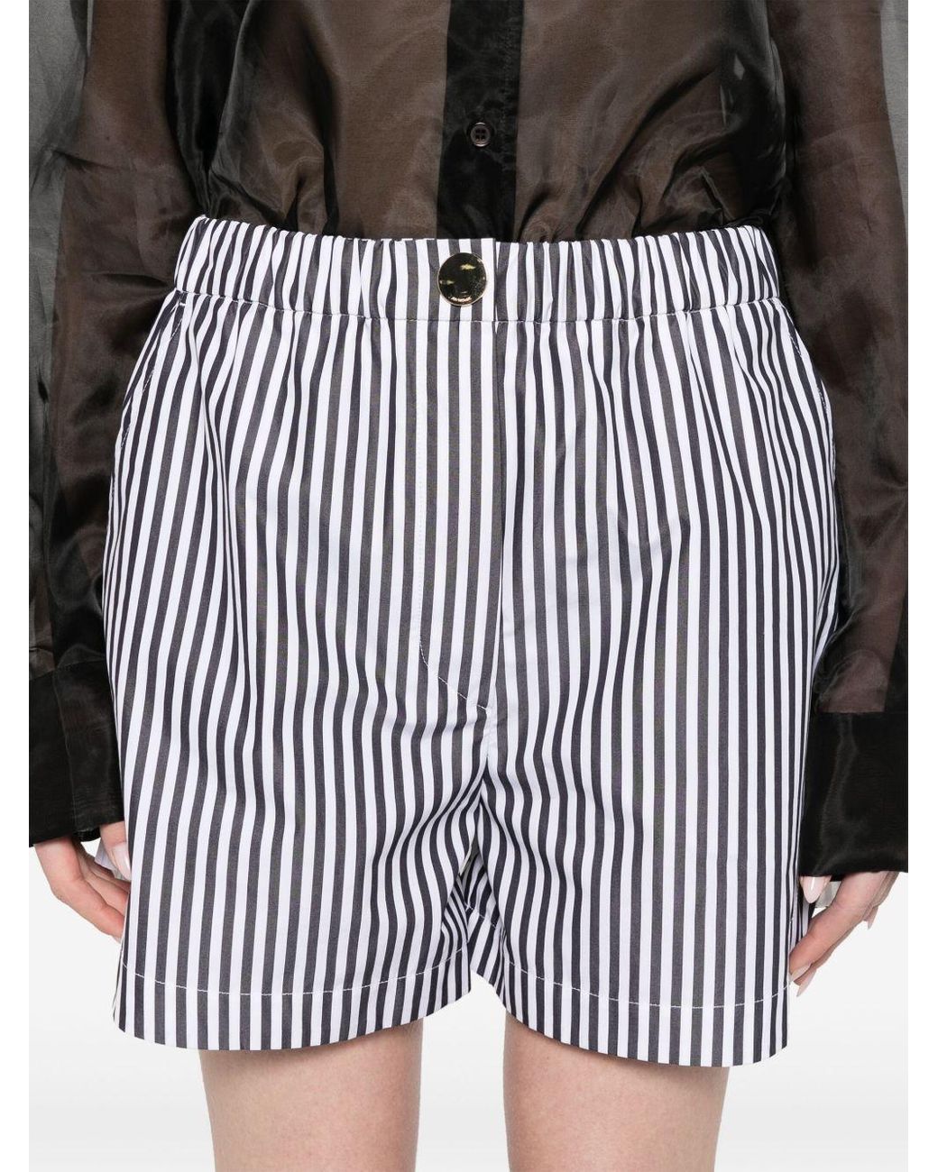 Sportmax Multicolor Striped Cotton Shorts
