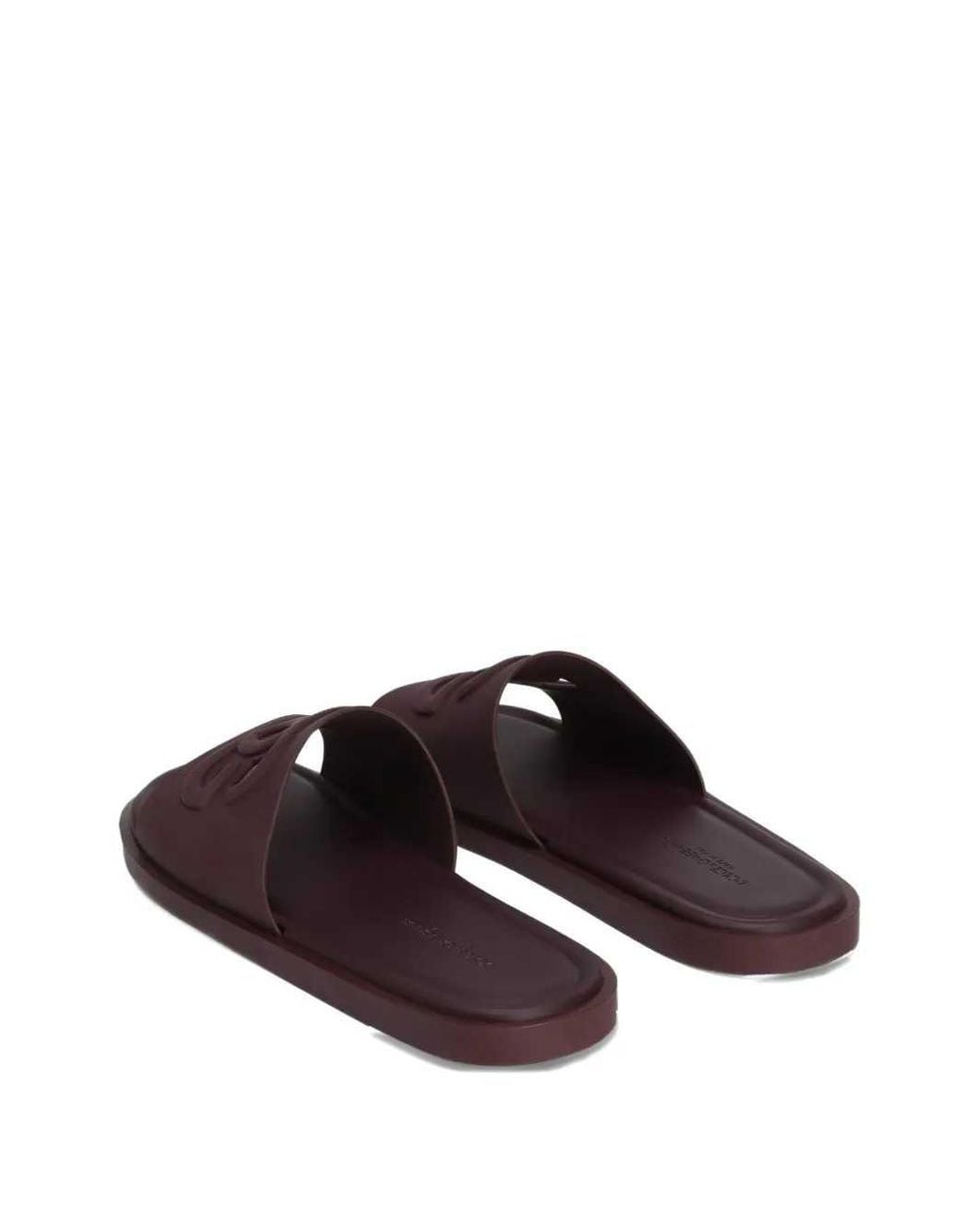 Dolce & Gabbana Purple Dolce & Gabbana Logo Slide Sandals for men