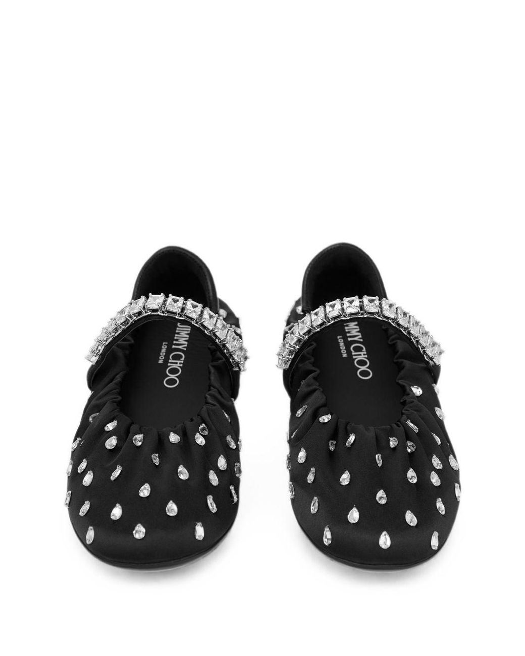 Jimmy Choo White Jade Leather Ballets
