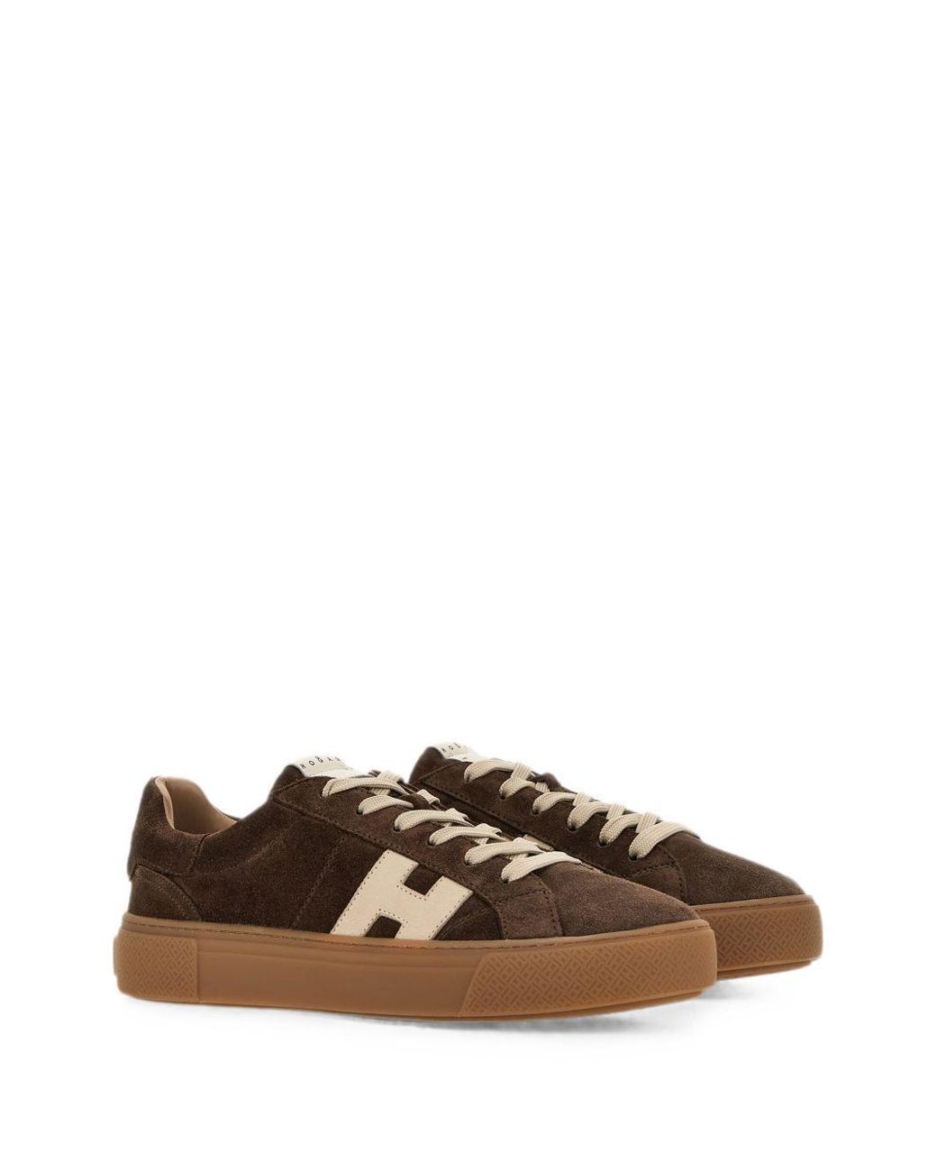 Hogan Brown H705 Leather Sneakers