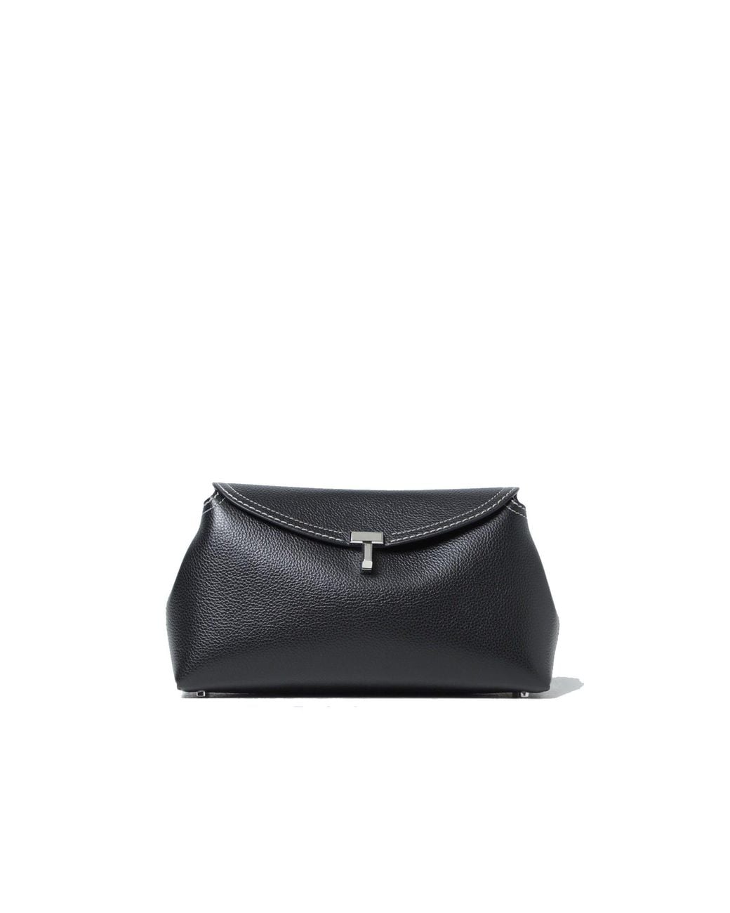 Totême Black T-Lock Clutch Bag