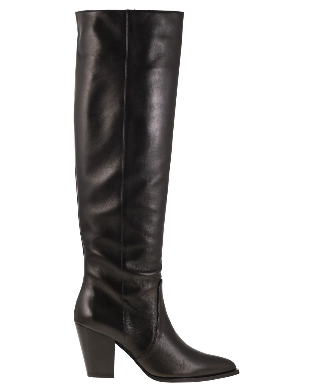 Stuart Weitzman Jolene Lederen Laars in het Black