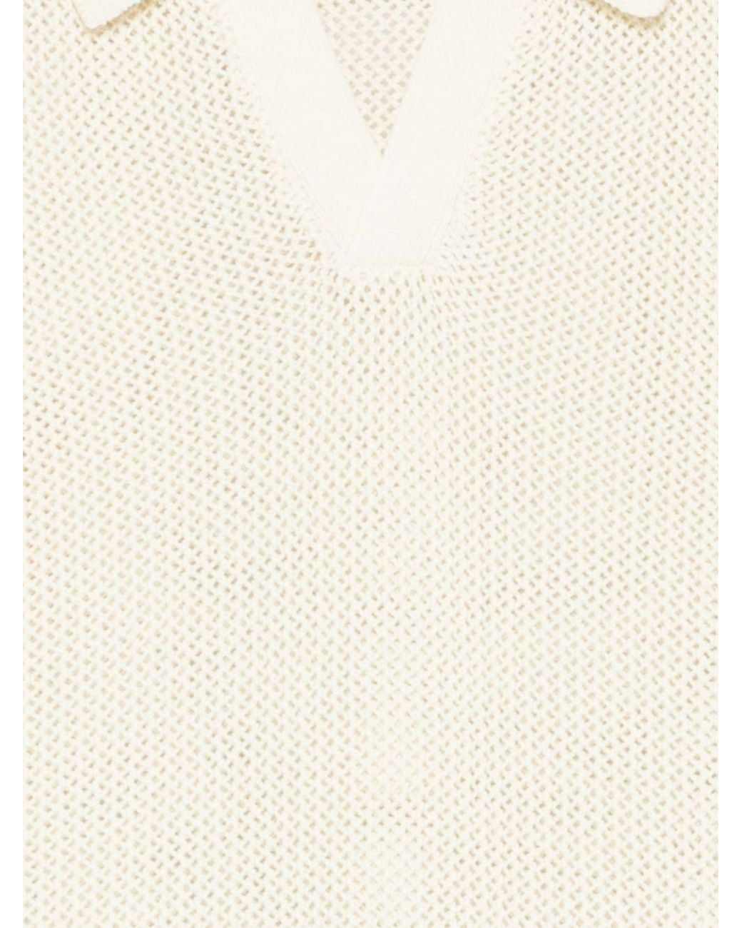 DUNST White Cotton And Linen Polo Shirt