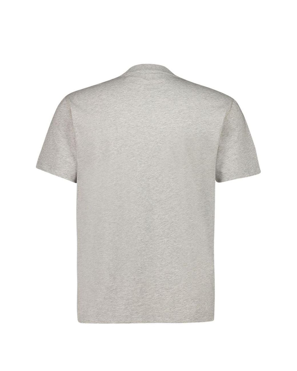 AMI Gray Ami De Coeur Cotton T Shirt