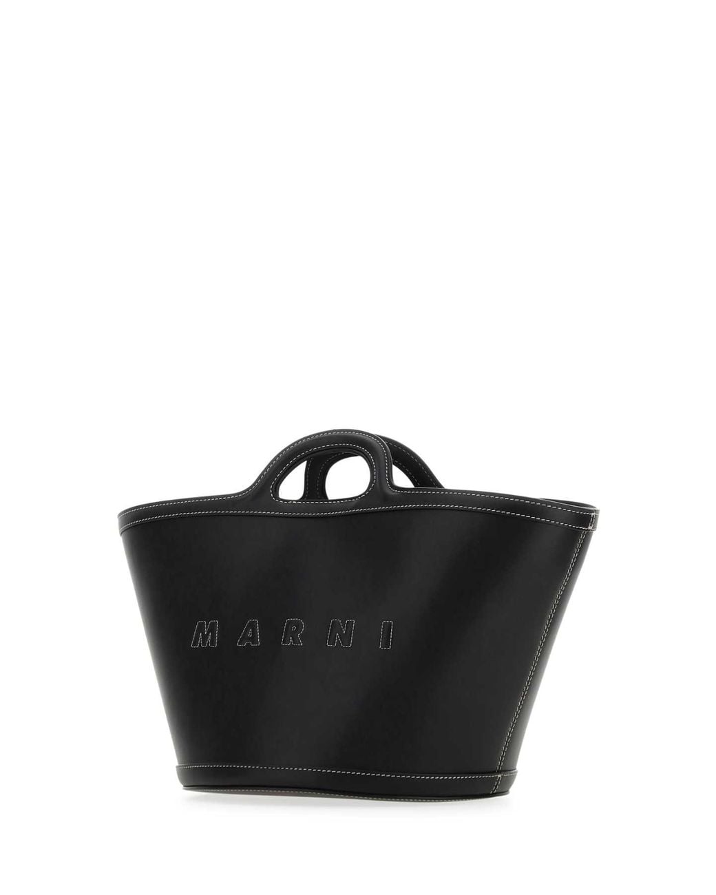 Marni Black Leather Small Tropicalia Handbag for men
