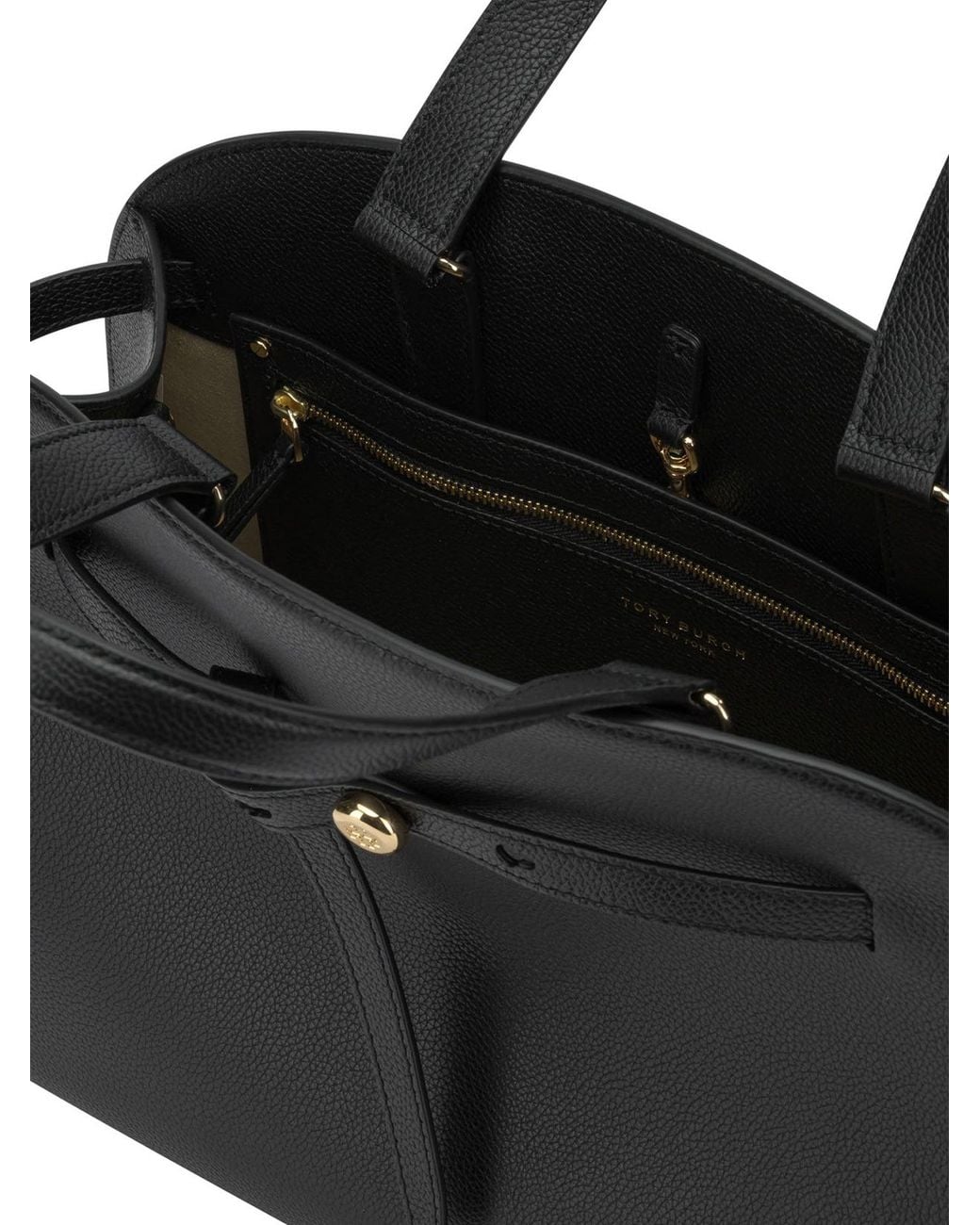 Tory Burch Black "Romy Bauletto" Large Handbag