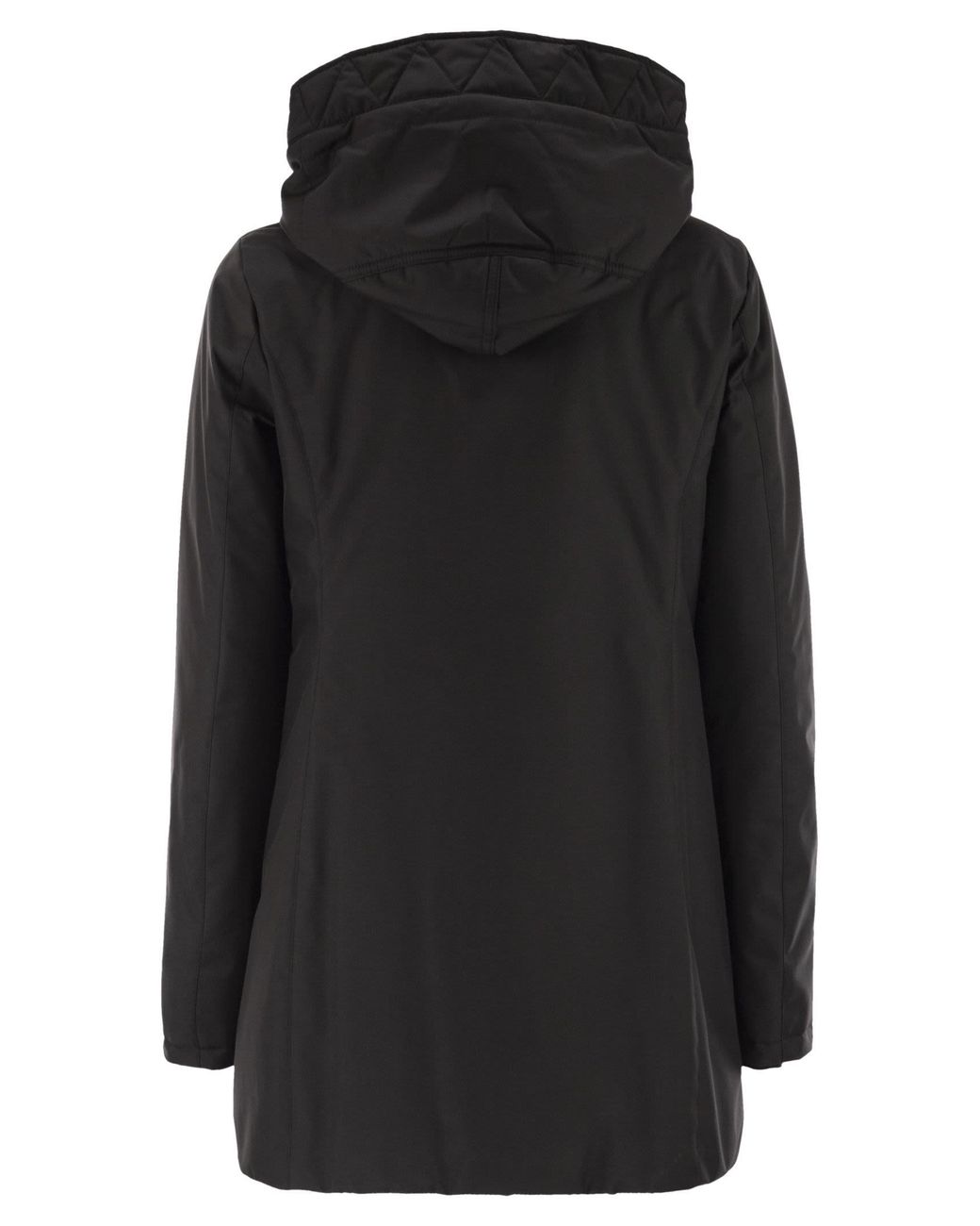 Fay Black Technical Gabardine Toggle Coat