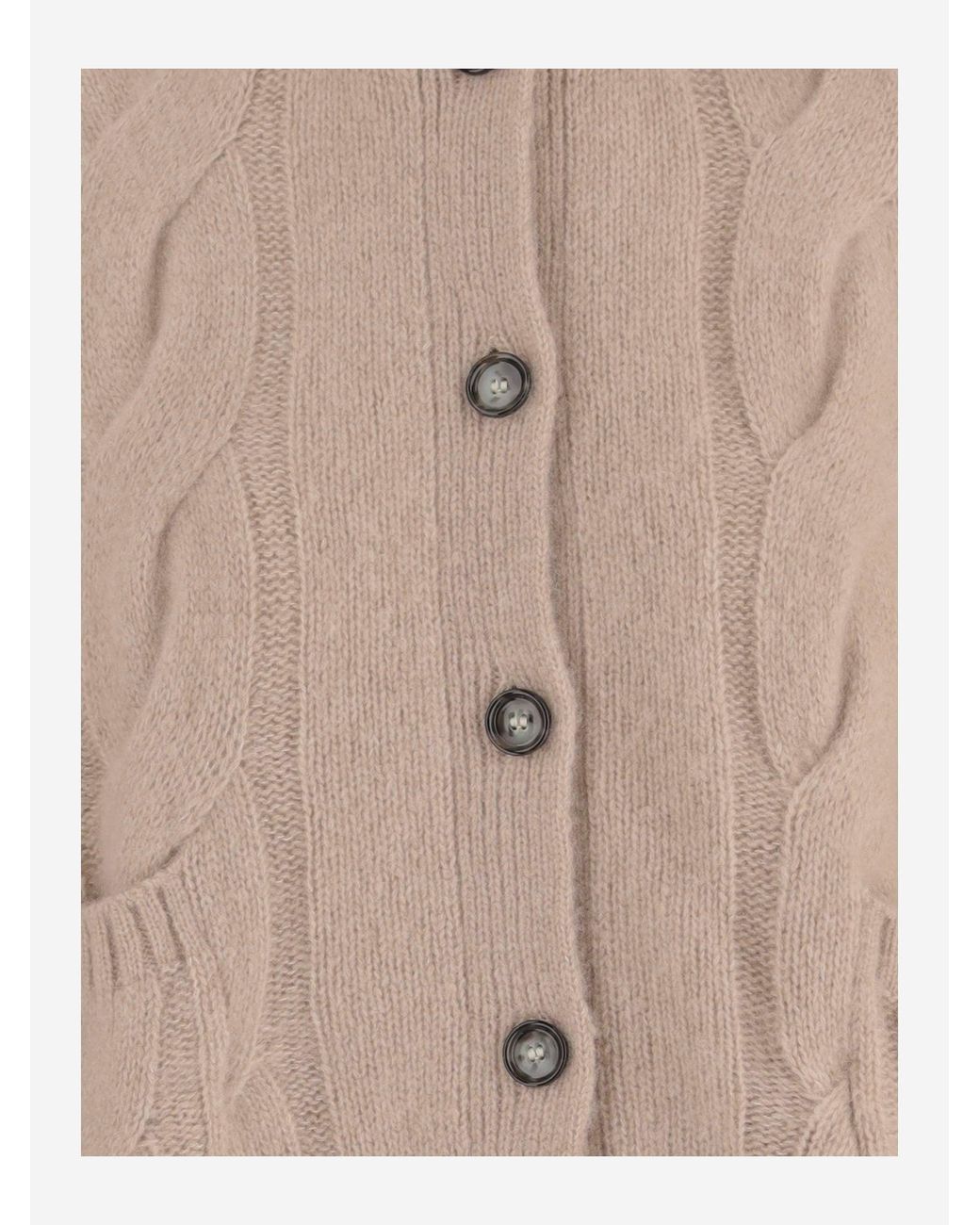 Allude Natural Cardigan Cashmere And Silk