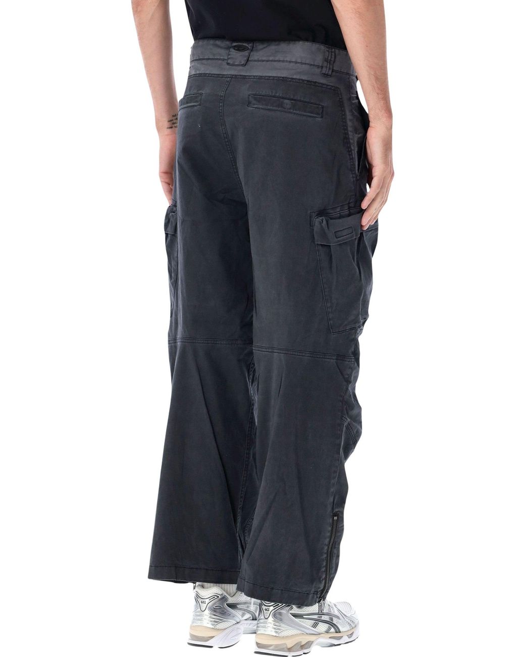 DIESEL Black Cargo Pants With Relaxed Fit for men
