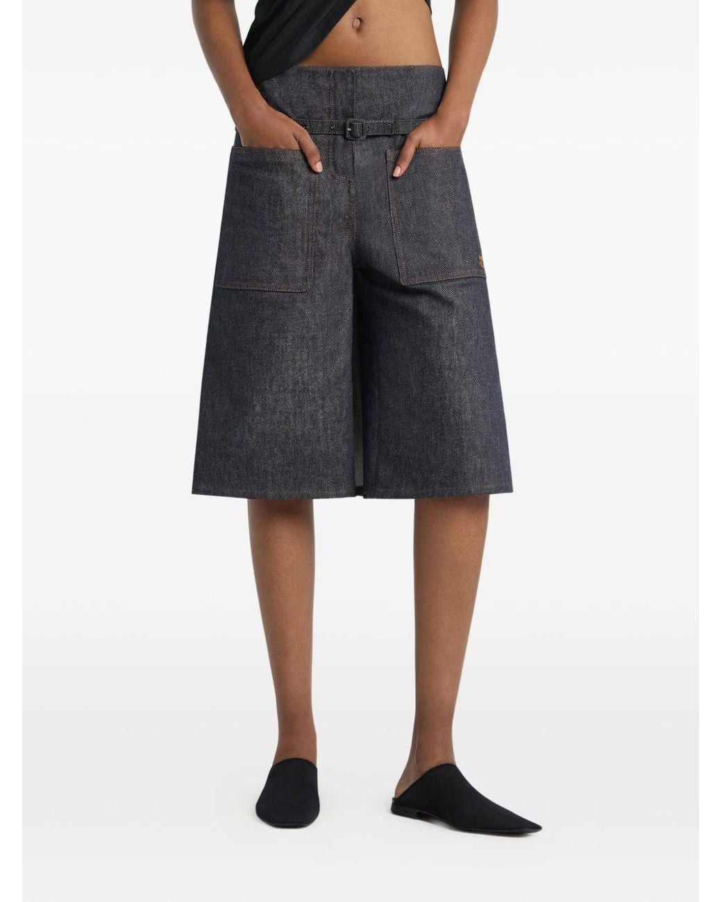 Courreges Gray Denim Shorts