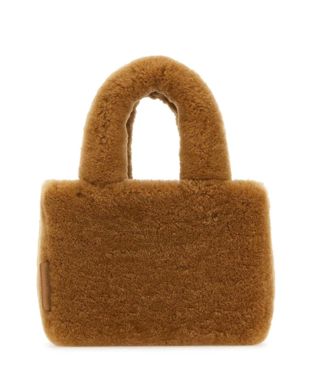AMINA MUADDI Brown Camel Shearling Amini Giuly Handbag