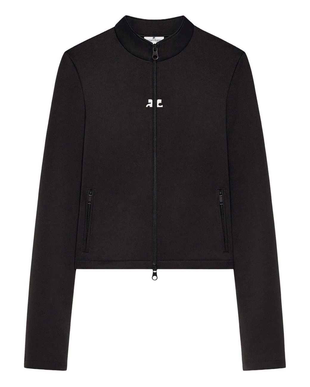 Courreges Black Biker Tracksuit Interlock Jacket