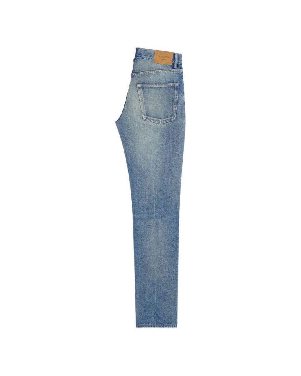 Saint Laurent Blue Straight Leg Denim Jeans
