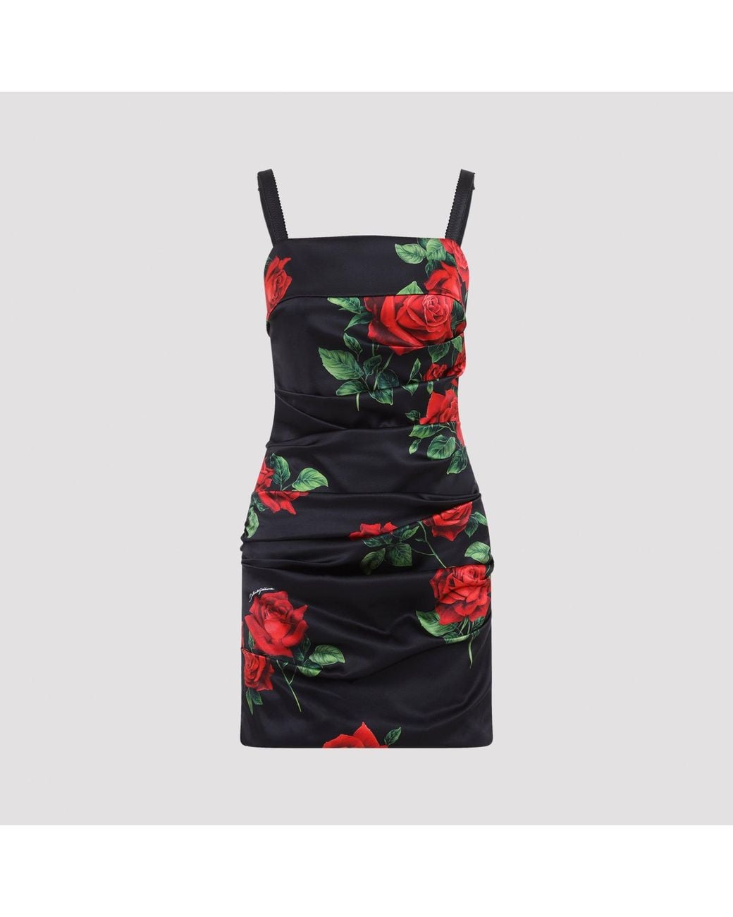 Dolce & Gabbana Red Dolce & Gabbana Rose Rosse Nero Mini Dress