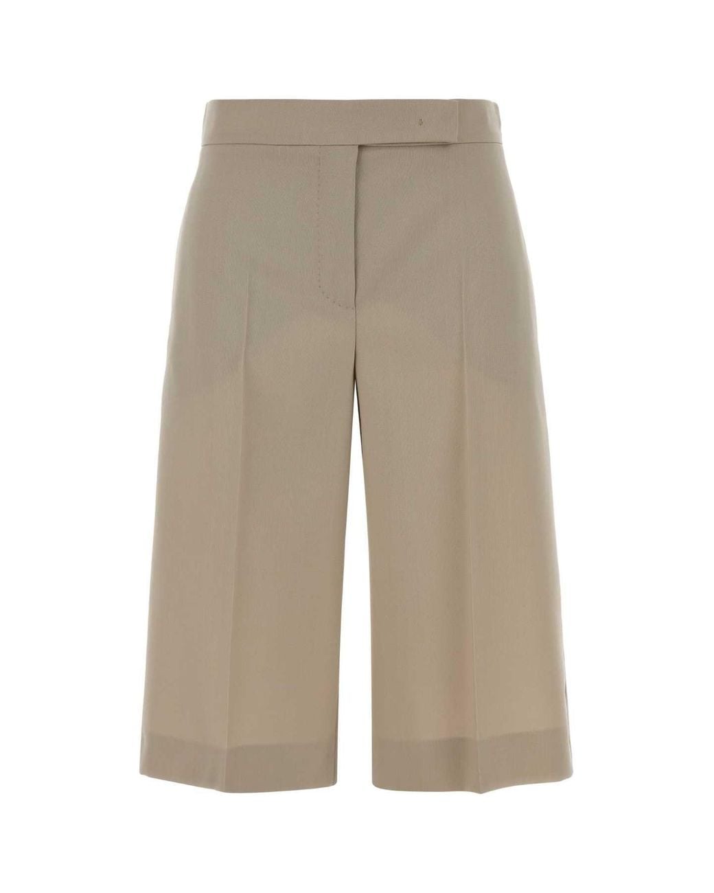 Max Mara White Sand Wool Blend Mile Bermuda Shorts
