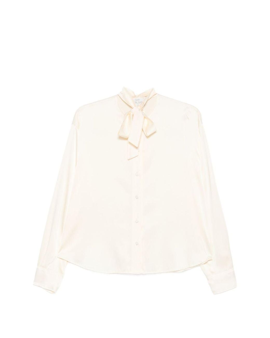 Forte_forte White Silk Bow Tie Shirt