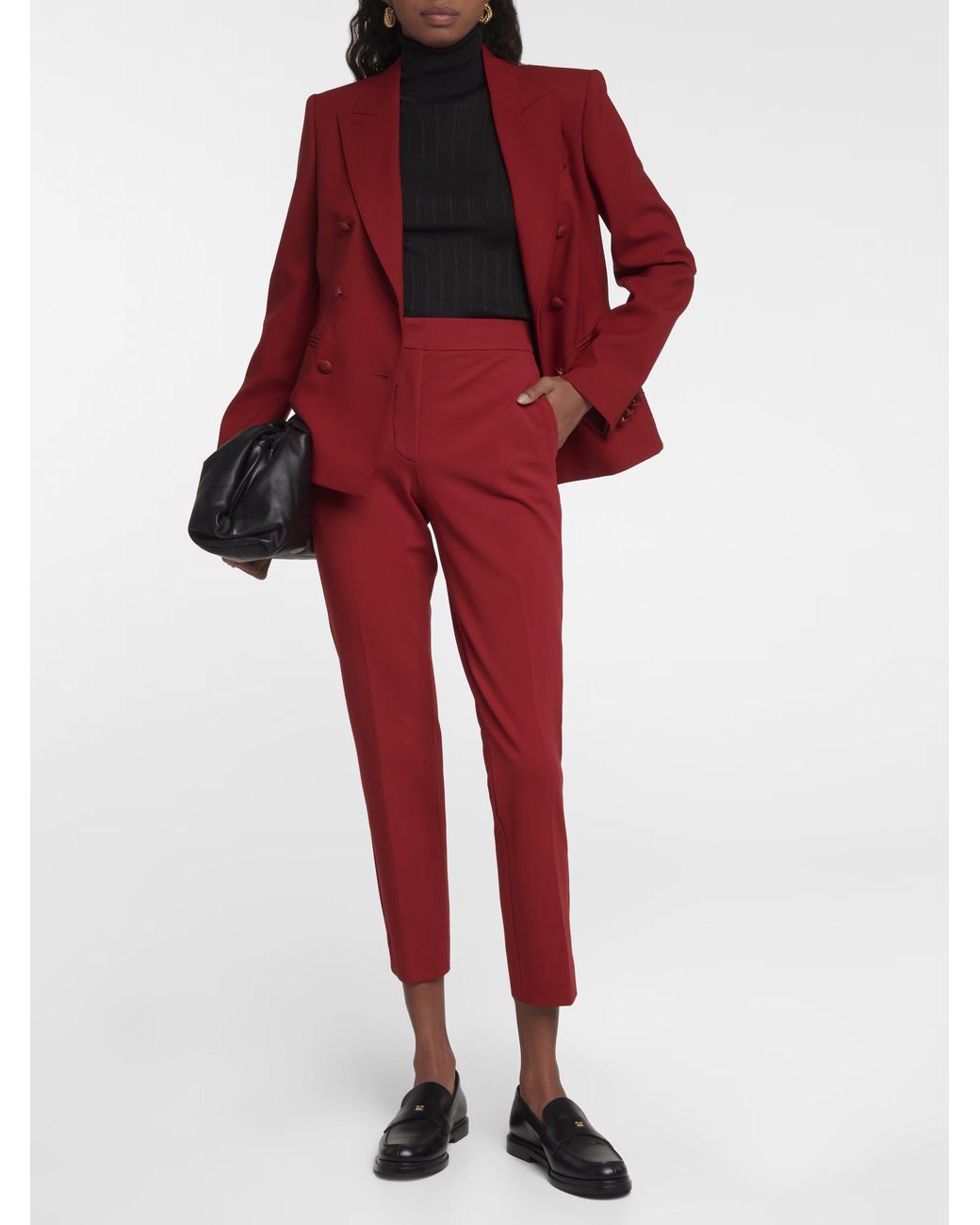 Max Mara Red Pegno Viscose Jersey Trousers