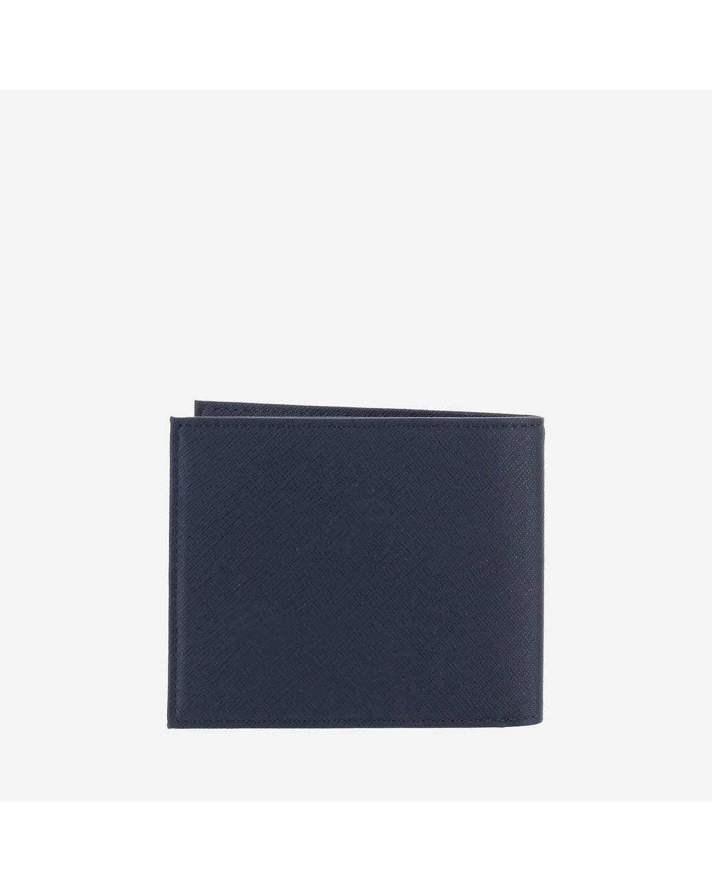 Emporio Armani Blue Bifold Card Holder With Logo