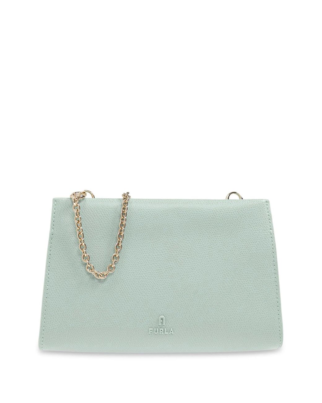 Furla Alba Clutch S Denim Blu Pelle Di Vitello Stampa Cocco Donna