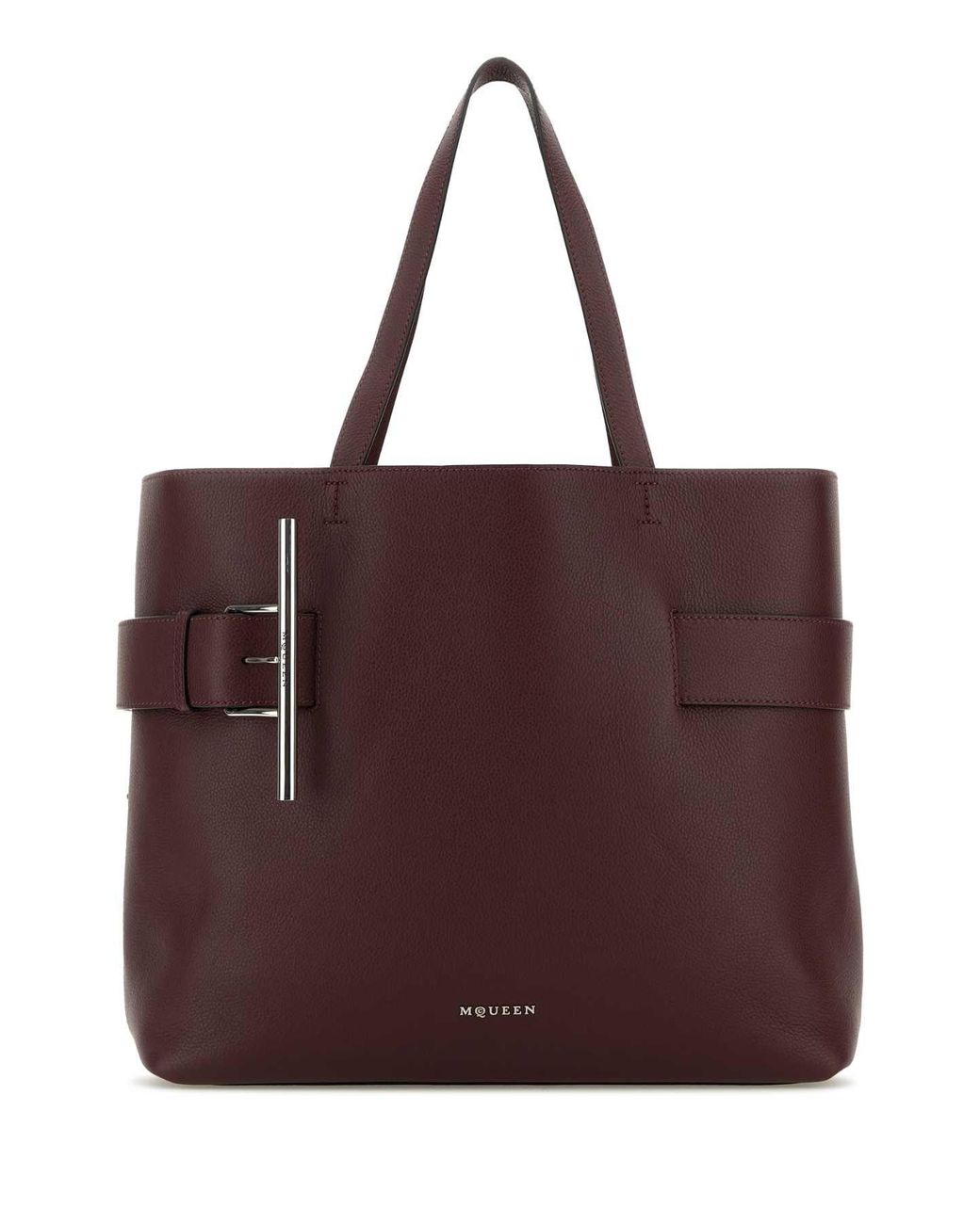 McQueen Purple Tyrian Leather T-Bar Shopping Bag