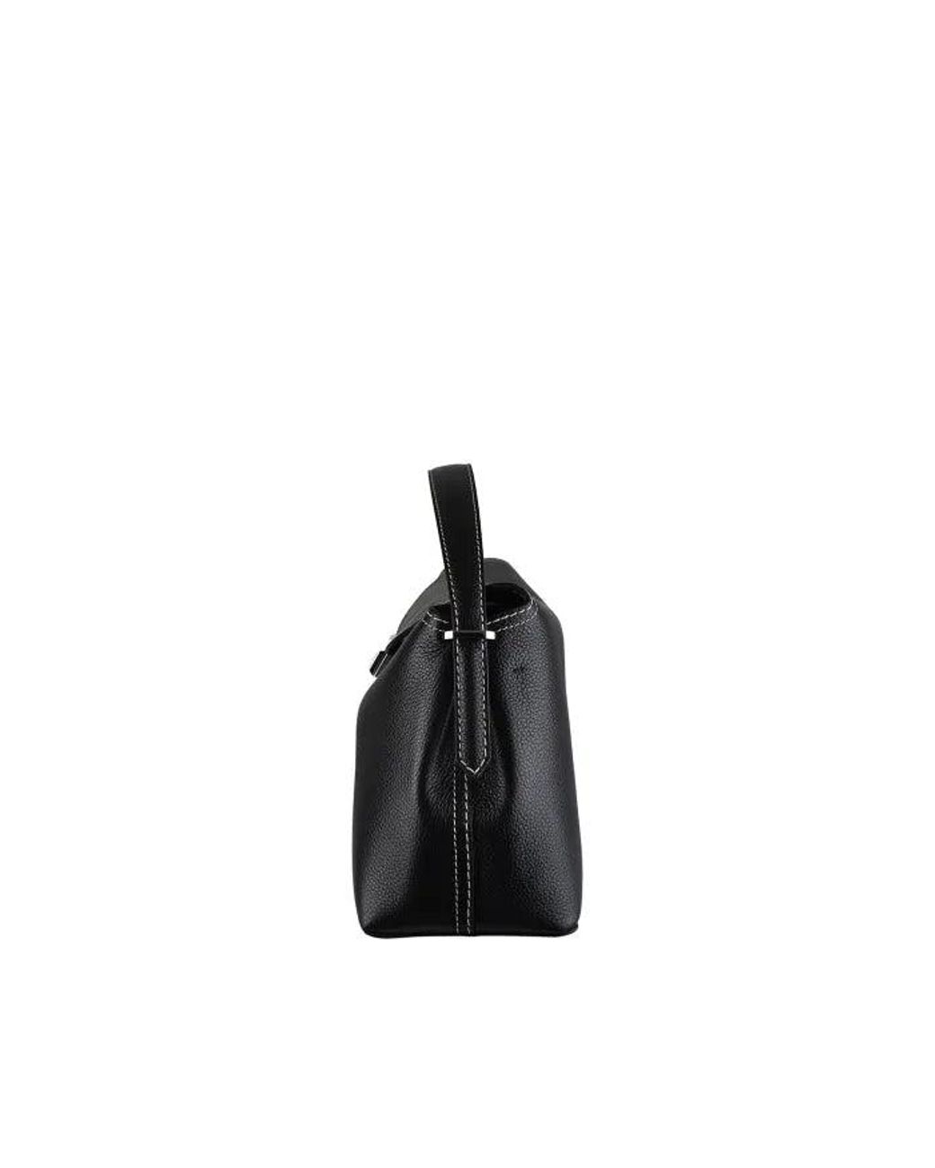 Totême Black T Lock Top Handle Bag