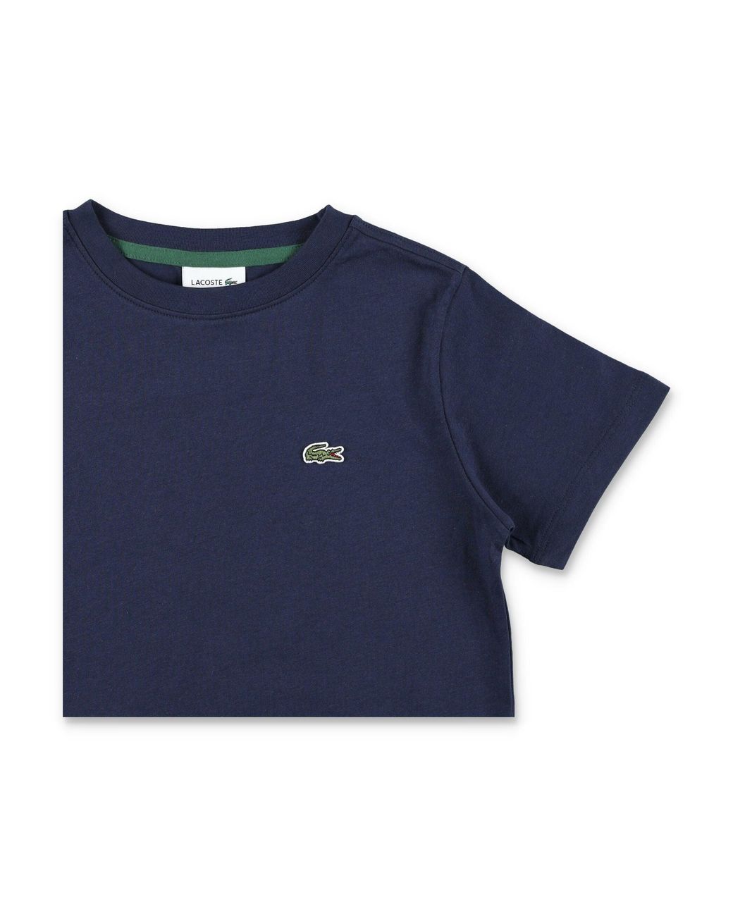 Lacoste Blue Boys Cotton T-Shirt With Logo Embroidery