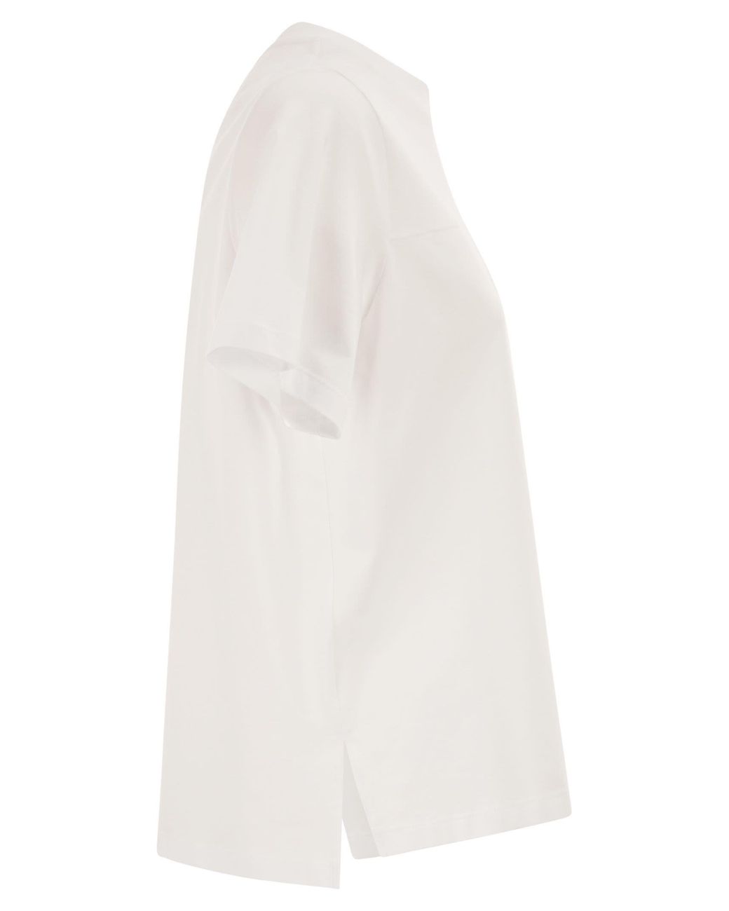 Peserico White Stretch Cotton T-Shirt With Pocket