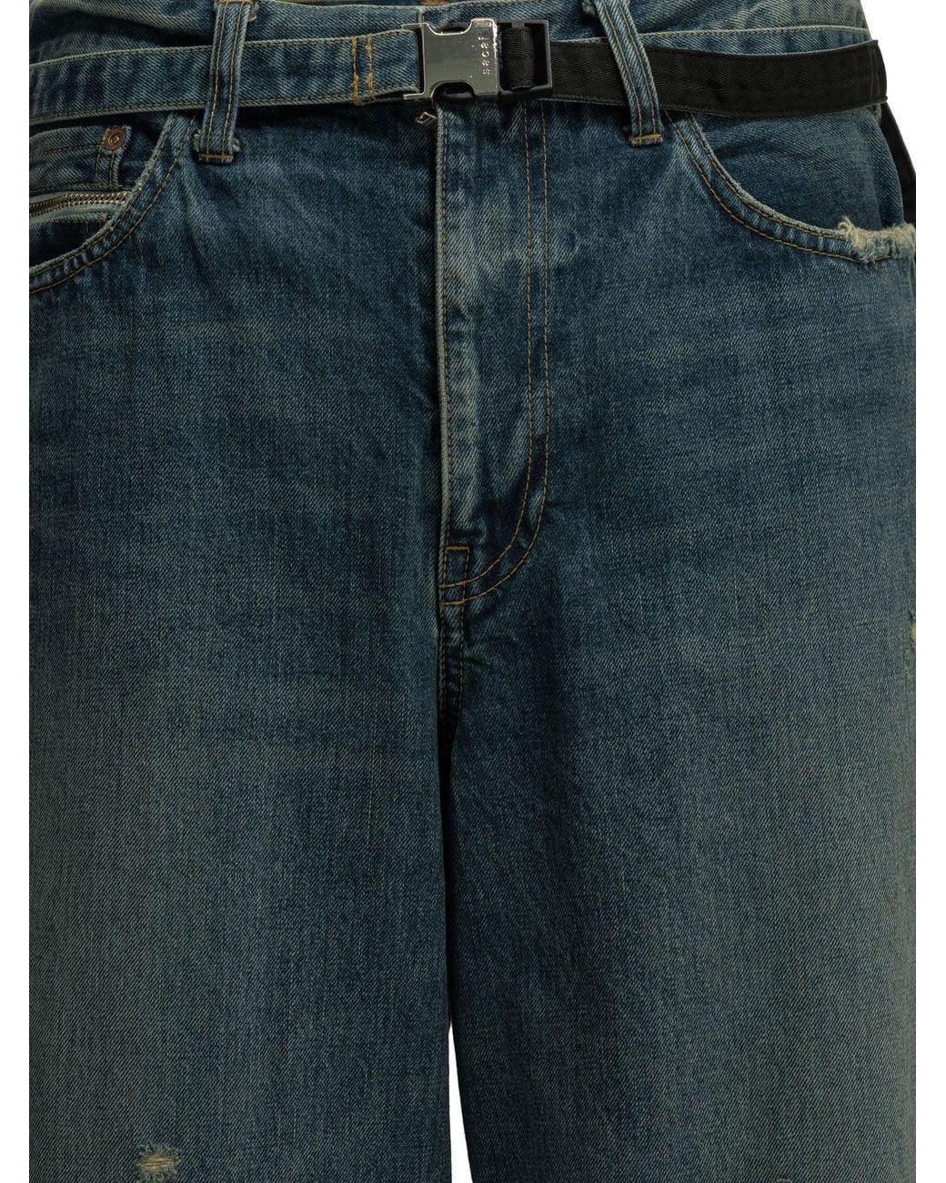 Vaqueros de pierna ancha "Beyondexx" Sacai de color Blue
