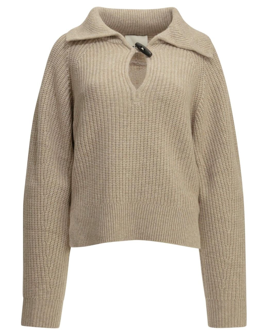 Isabel Marant Natural "Miranda" Polo Sweater