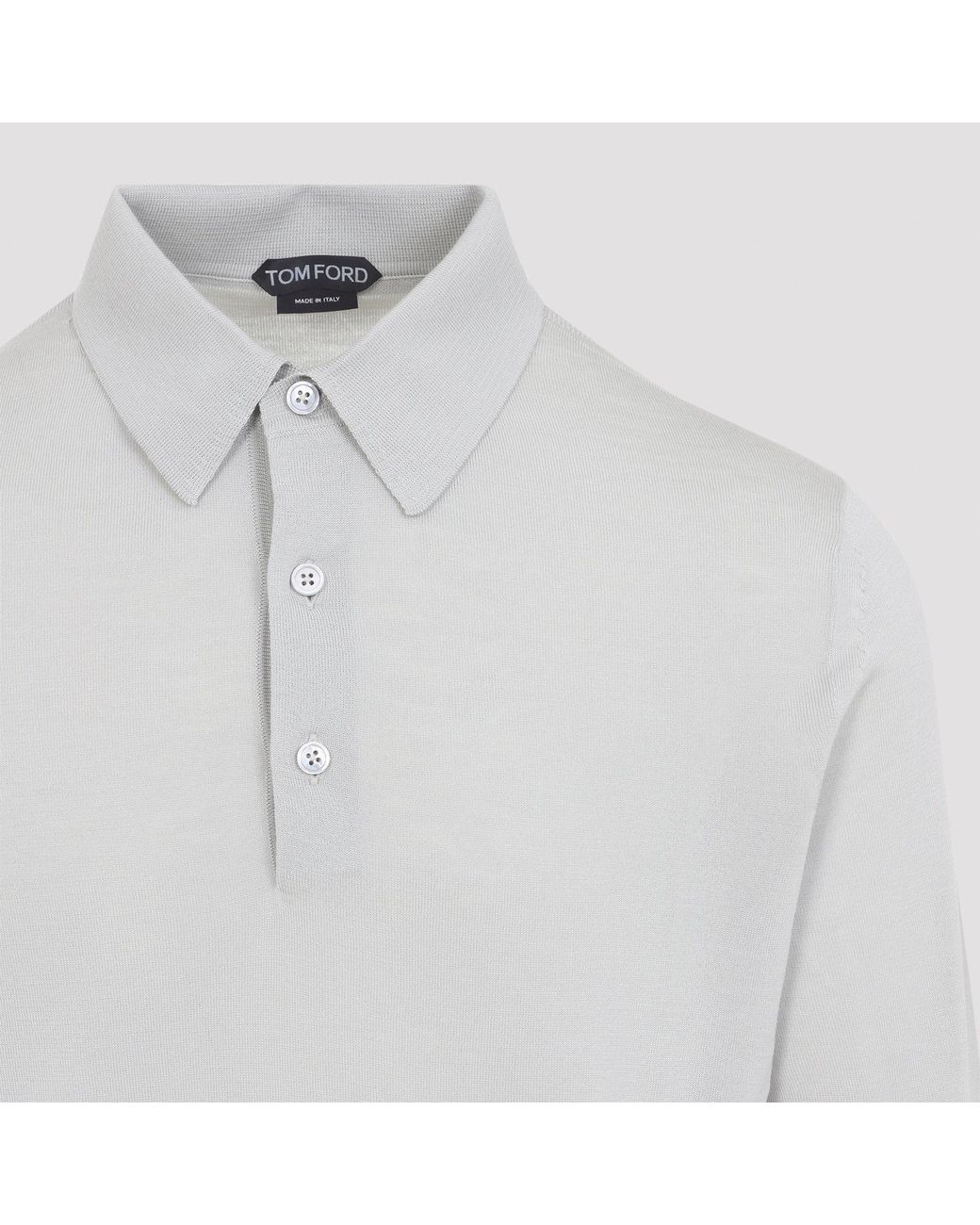 Tom Ford White Cashmere Silk Polo for men
