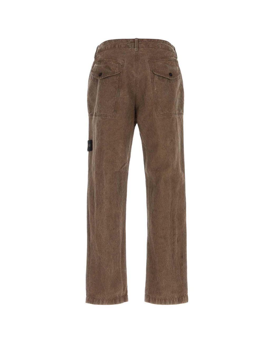 Stone Island Brown Lead Corduroy Trousers for men