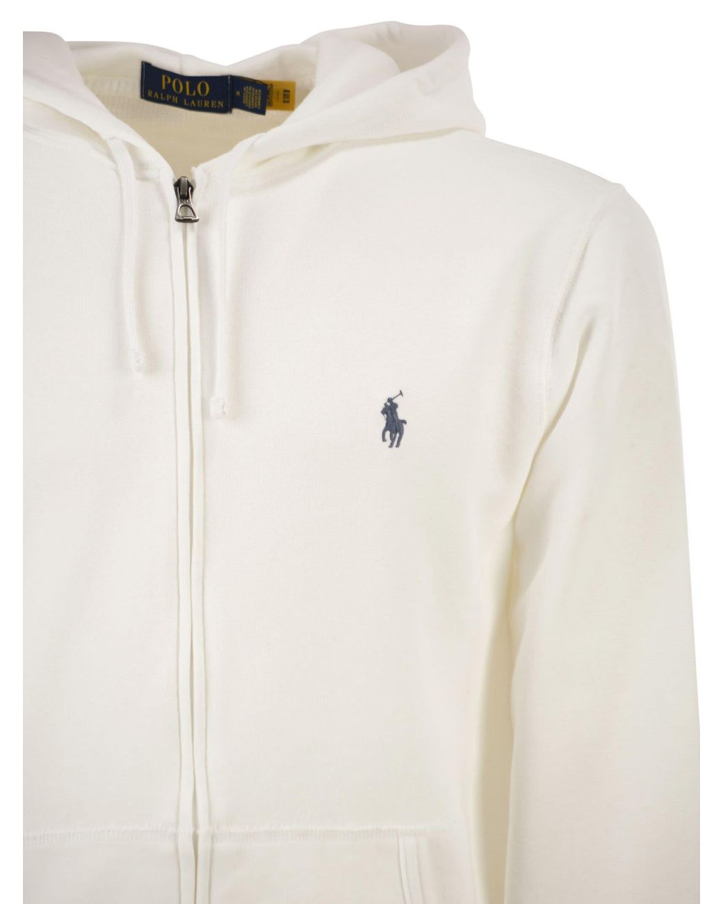 Polo Ralph Lauren White Hooded Terry Cloth Sweatshirt