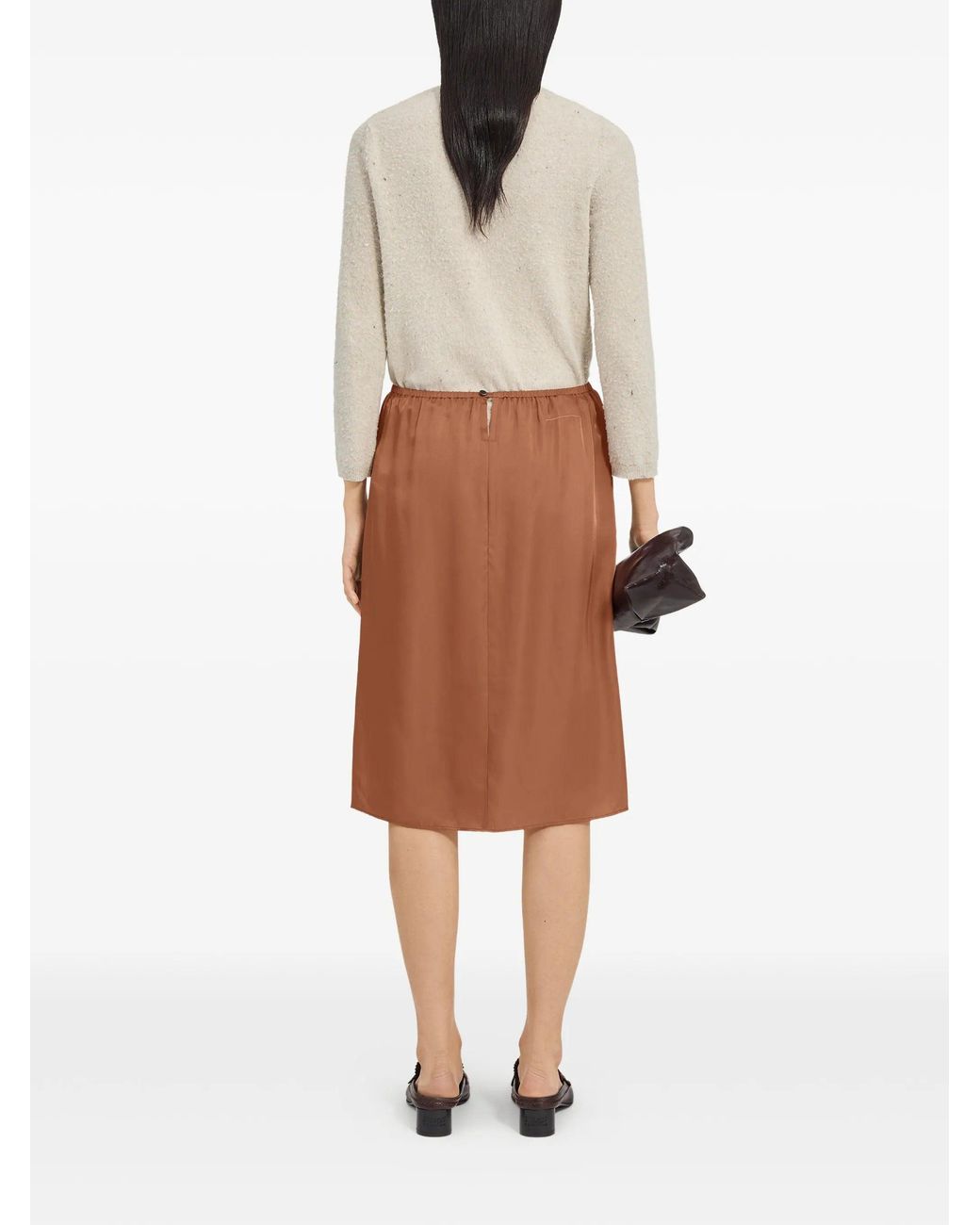 MM6 by Maison Margiela Brown Midi Skirt