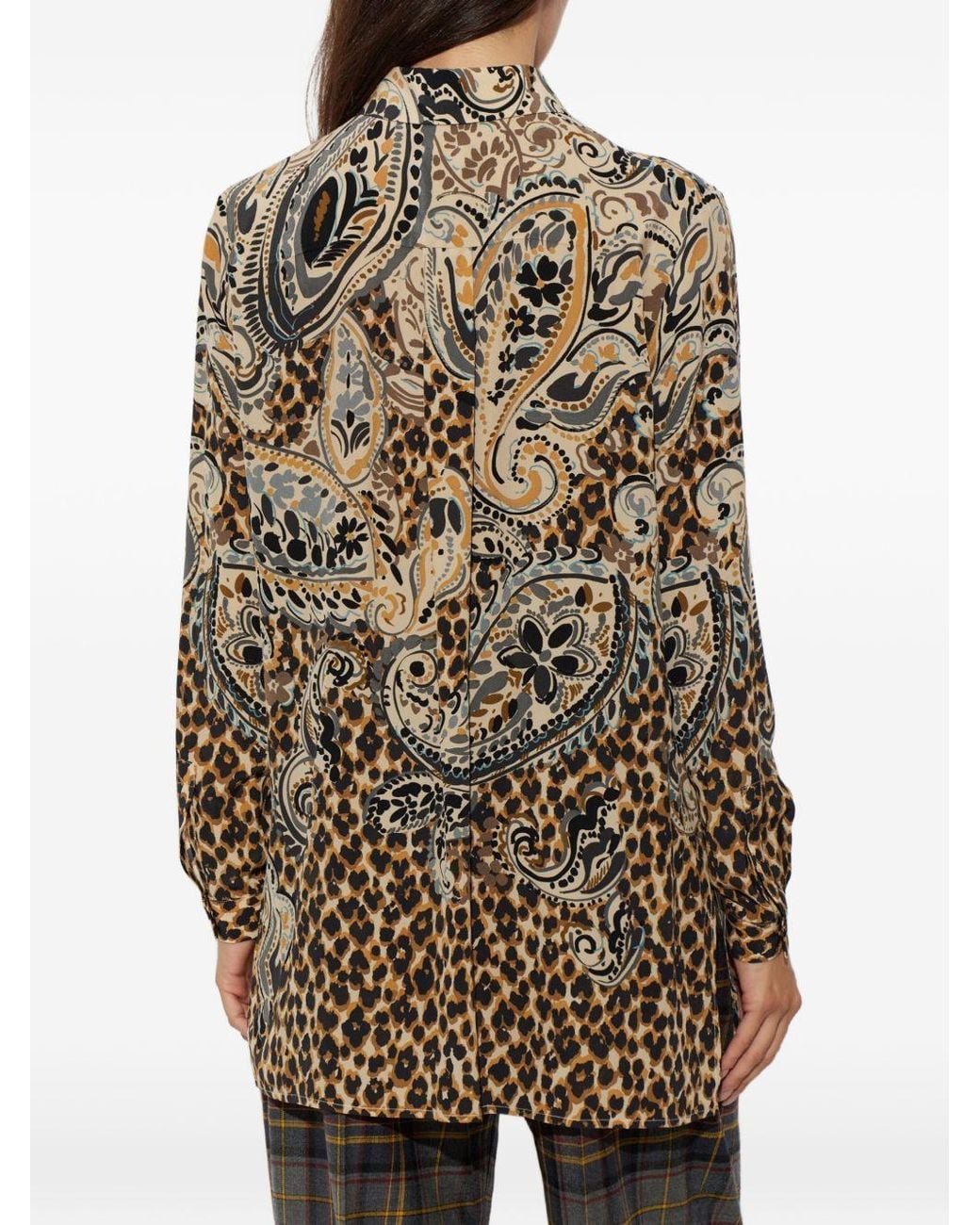 Etro White Printed Silk Shirt