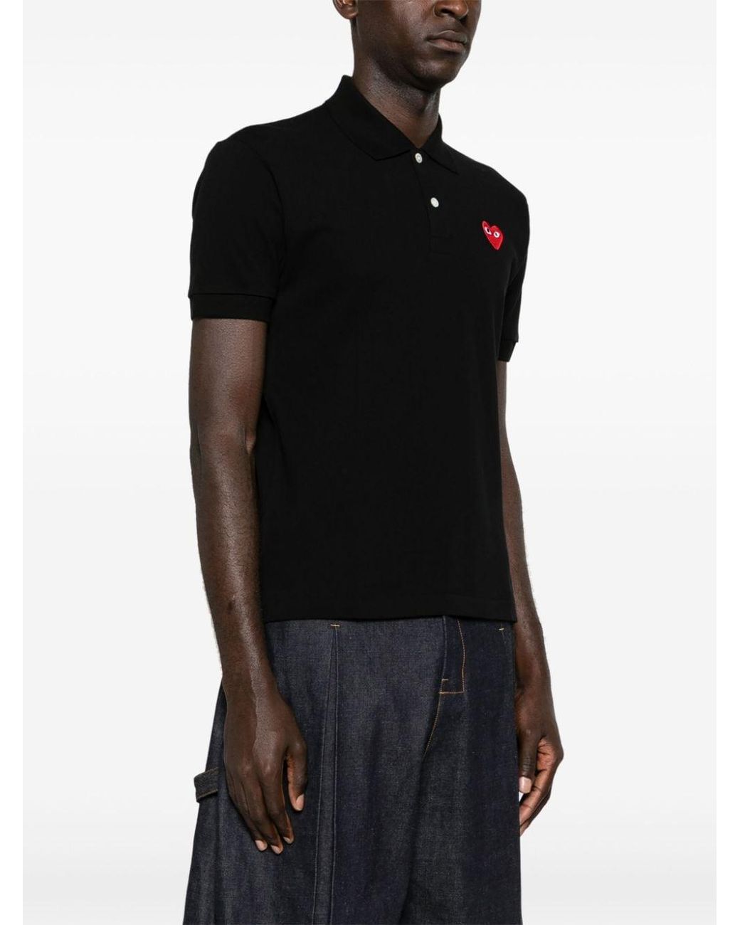 Comme des Garçons Black Comme Des Garcons Logo Cotton Polo Shirt