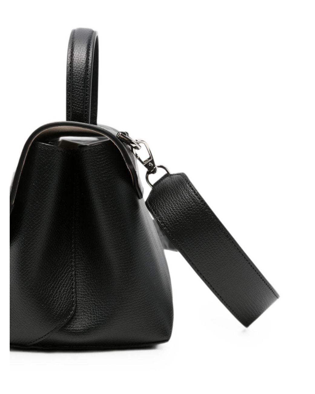 Emporio Armani Black Pebbled Leather Top Handle Bag