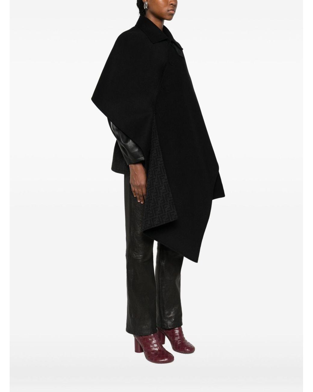 Fendi Black 'Double Wool' Cape