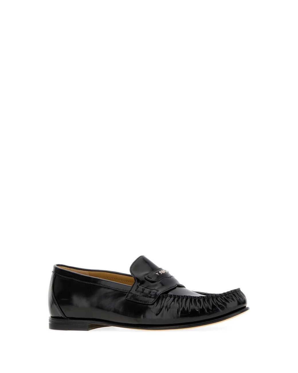 Fendi Black Leather Scrunch Loafers