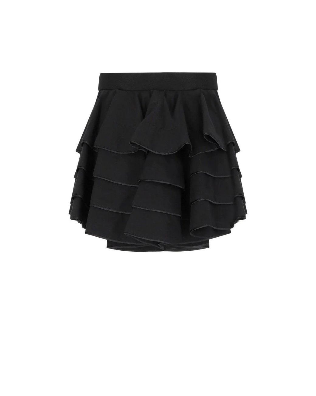 Elisabetta Franchi Black Shorts With Flounces