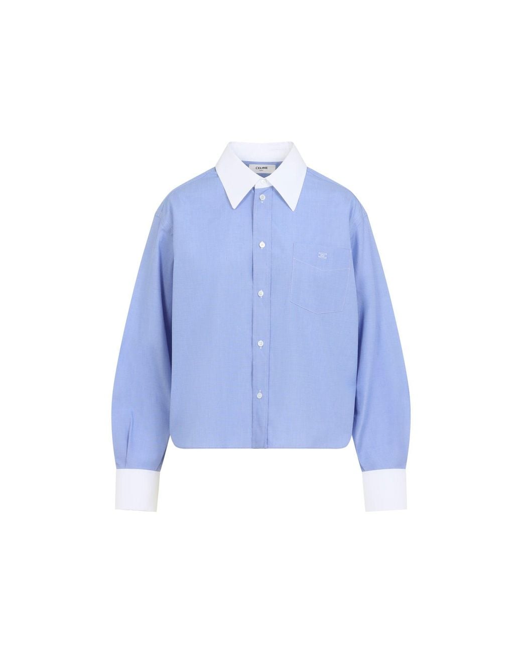 Céline Blue Cropped Shirt