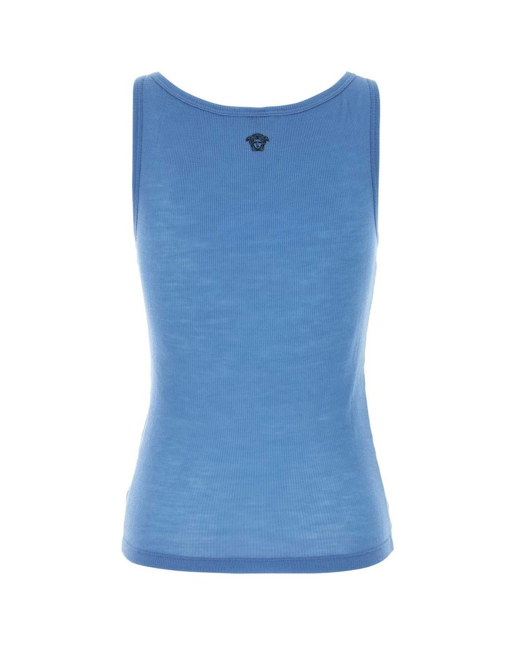 Versace Blue Cerulean Wool Tank Top