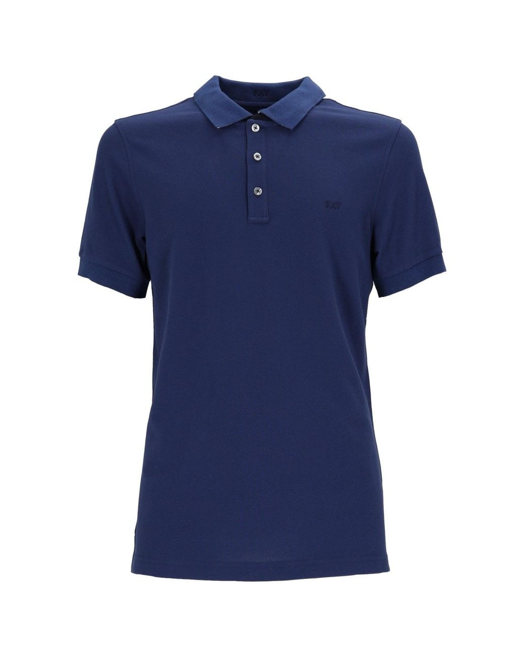 Fay Blue Polo Db Collar Piquet Str. Bicolor