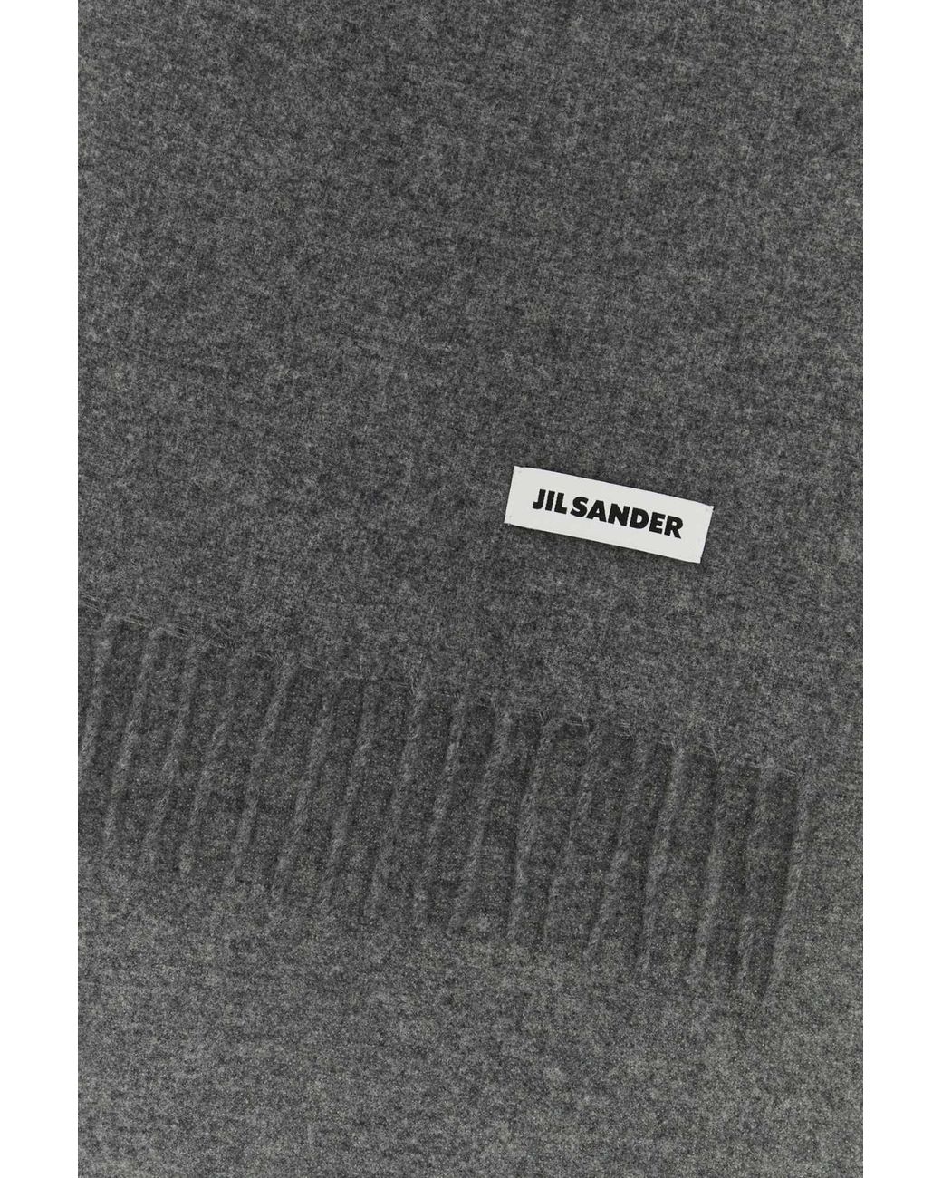 Jil Sander Black Dark Wool Scarf for men