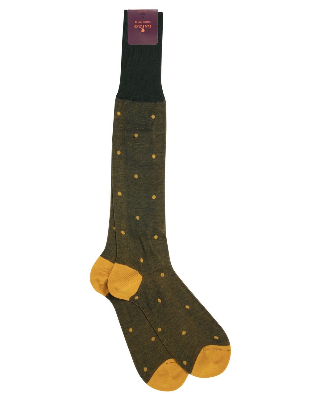 Gallo Green Polka Dot Cotton Long Socks