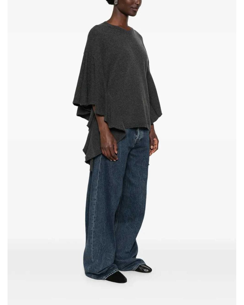 Uma Wang Black Pullover mit Rüschenärmeln