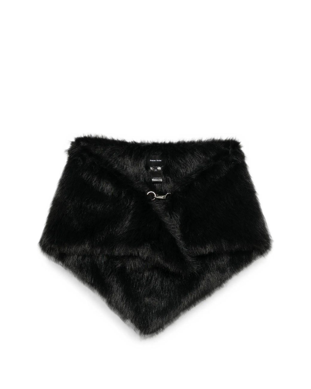 Simone Rocha Black Faux Fur Clip Scarf