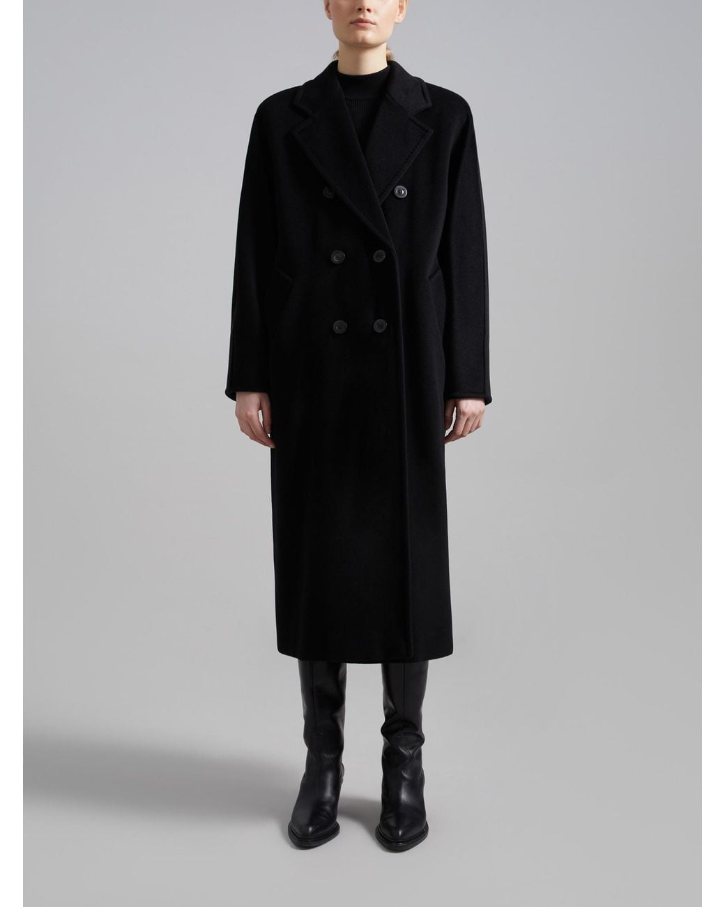 Max Mara Black Madame 101801 Icon Coat