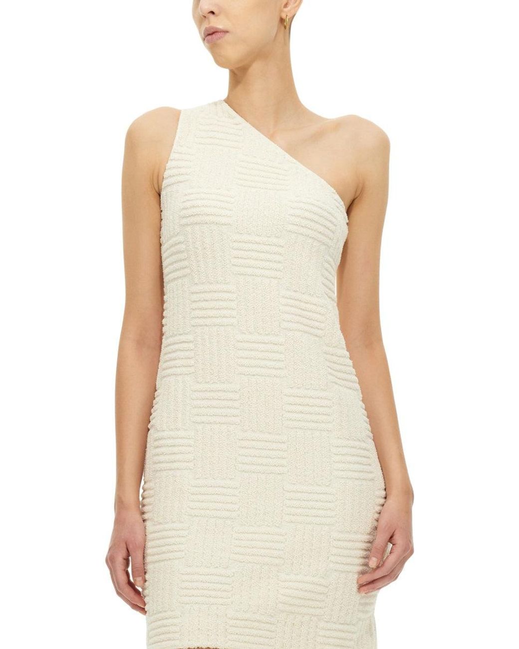 Bottega Veneta Natural Jacquard Woven Pattern Terry Dress