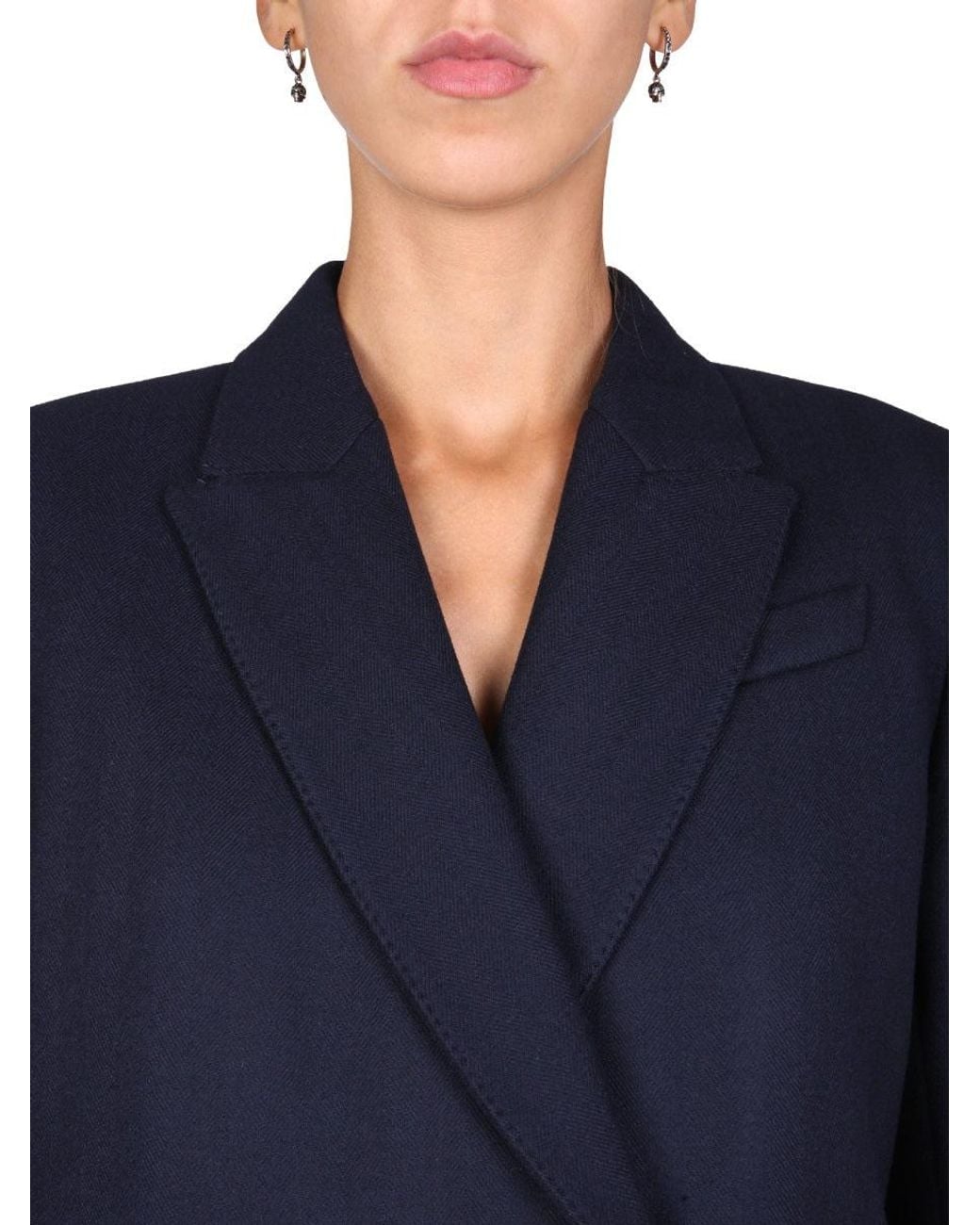 McQueen Blue Double-Breasted Jacket